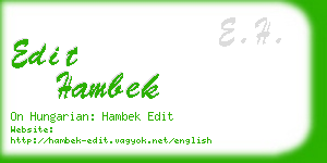 edit hambek business card